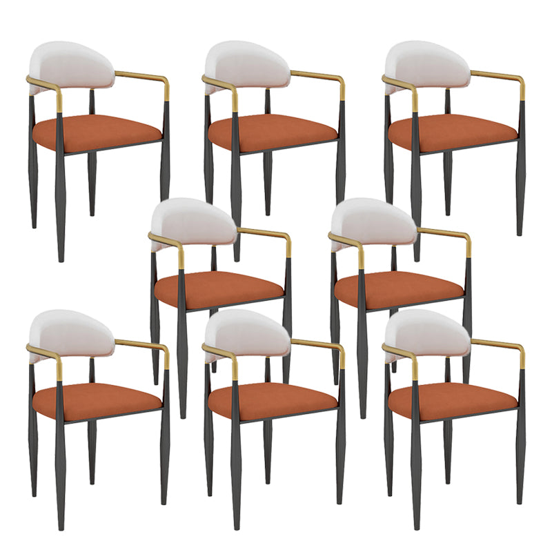 Modern Armless Backrest Counter Stool Iron Bar Stool with Cushion for Dining Room