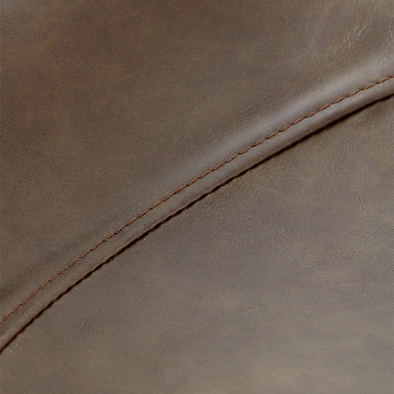 Modern Backrest Counter Stool Iron Bar Stool with Leather Cushion for Dining Room