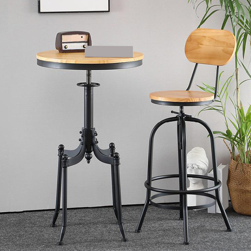 Adjustable Height Bar Stool Contemporary Barstool with Metal Leg