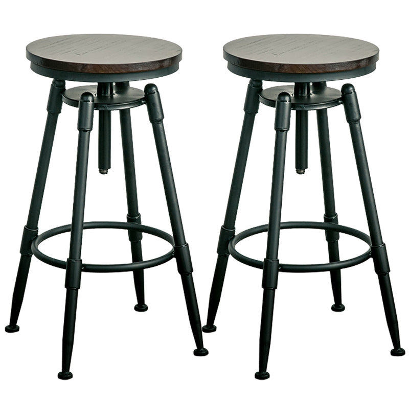 Adjustable Height Bar Stools Industrial Barstool with Metal Legs
