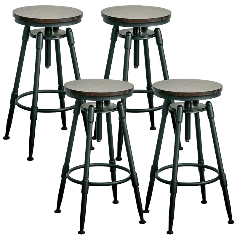 Adjustable Height Bar Stools Industrial Barstool with Metal Legs