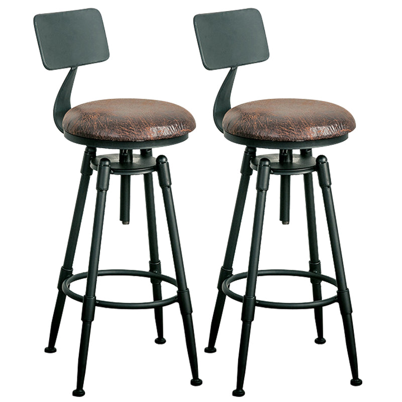 Adjustable Height Bar Stools Industrial Barstool with Metal Legs