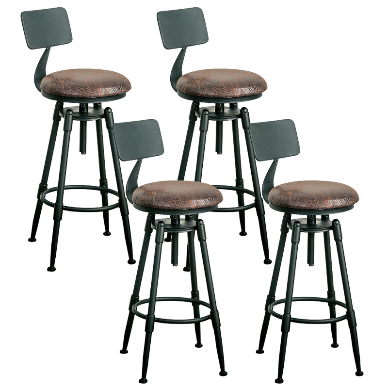 Adjustable Height Bar Stools Industrial Barstool with Metal Legs