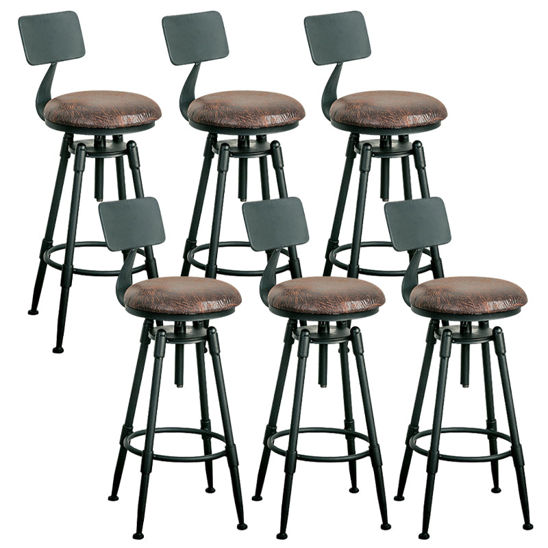 Adjustable Height Bar Stools Industrial Barstool with Metal Legs