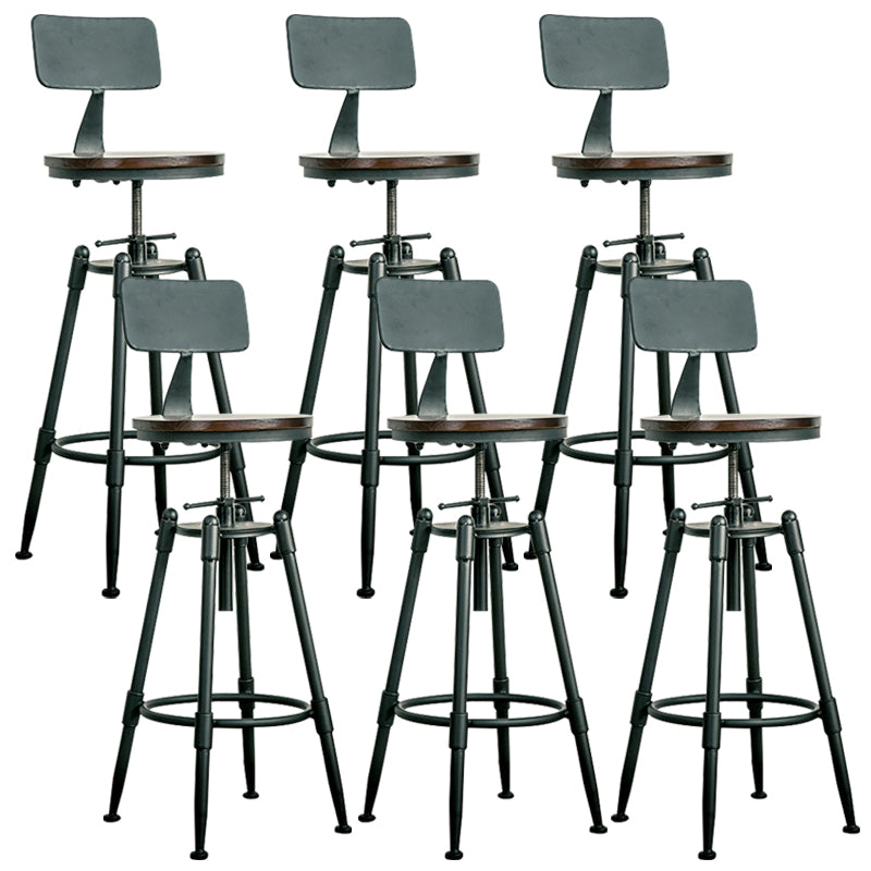 Adjustable Height Bar Stools Industrial Barstool with Metal Legs