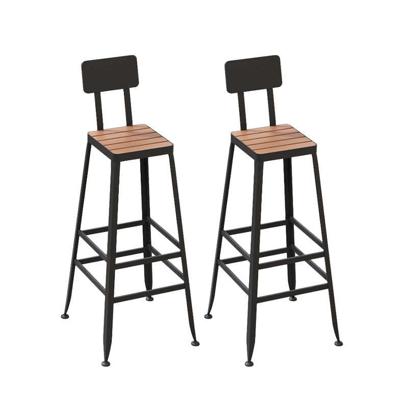 Contemporary Bar Stool Armless Barstool with Black Metal Legs