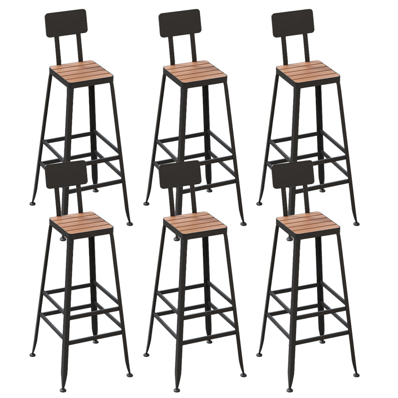 Contemporary Bar Stool Armless Barstool with Black Metal Legs