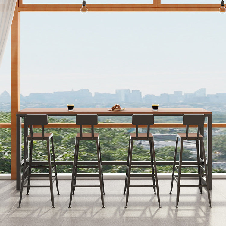 Contemporary Bar Stool Armless Barstool with Black Metal Legs