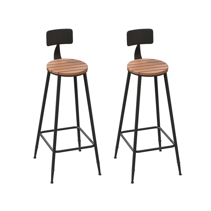 Contemporary Bar Stool Armless Barstool with Black Metal Legs