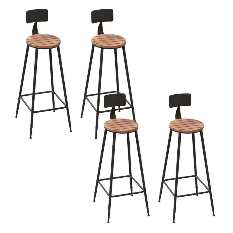 Contemporary Bar Stool Armless Barstool with Black Metal Legs