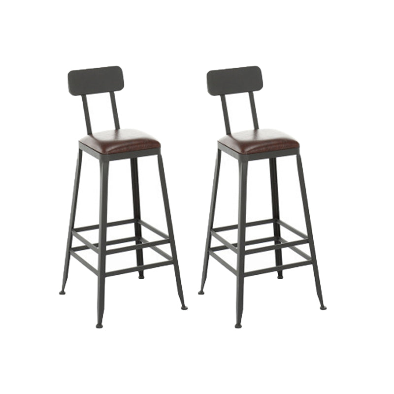 Industrial Style Bar Stools Armless Barstool with Black Metal Legs