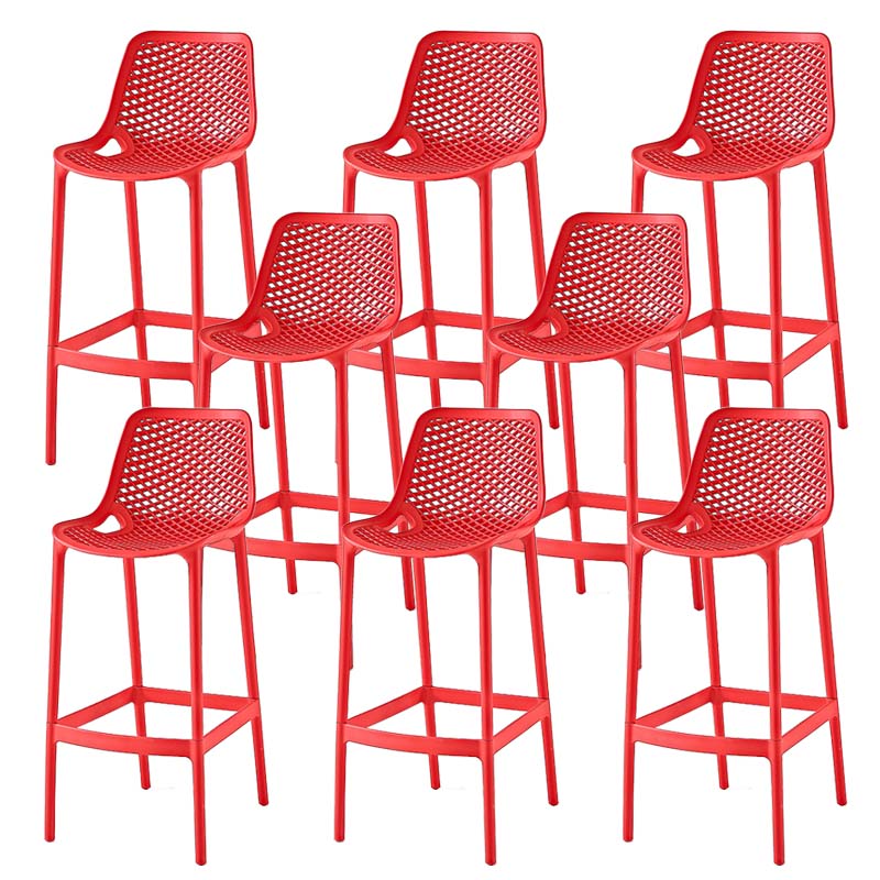 Pp Plastic Bar Height Stool Indoor Industrial Armless Bar Stool with Footrest
