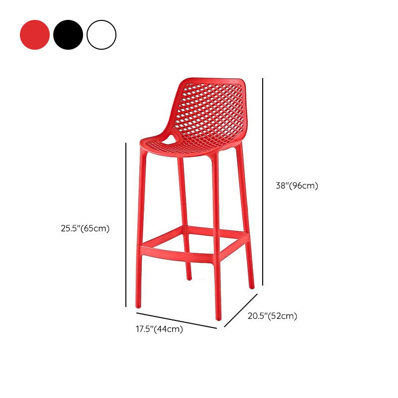 Pp Plastic Bar Height Stool Indoor Industrial Armless Bar Stool with Footrest