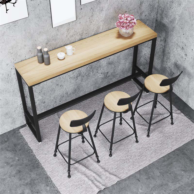 Industrial Style Bar Stools Backrest Barstool with Black Metal Legs