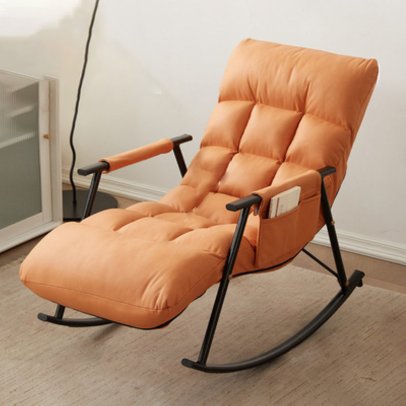 Contemporary Cushions Rocker Chair Metal Frame Spindle Rocker Chair for Living Room