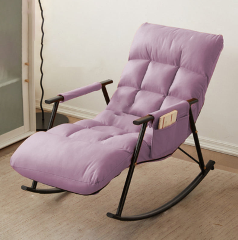 Contemporary Cushions Rocker Chair Metal Frame Spindle Rocker Chair for Living Room