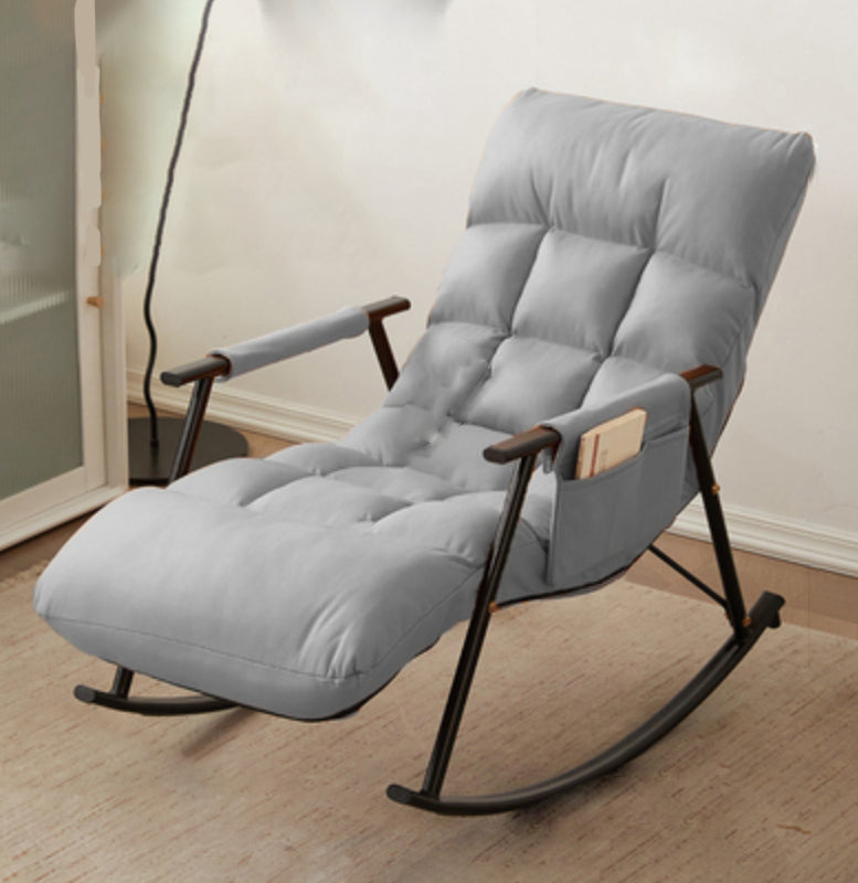 Contemporary Cushions Rocker Chair Metal Frame Spindle Rocker Chair for Living Room