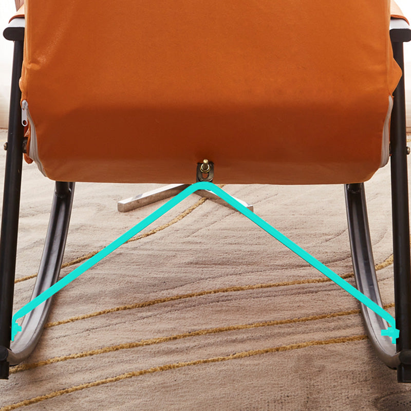 Contemporary Cushions Rocker Chair Metal Frame Spindle Rocker Chair for Living Room