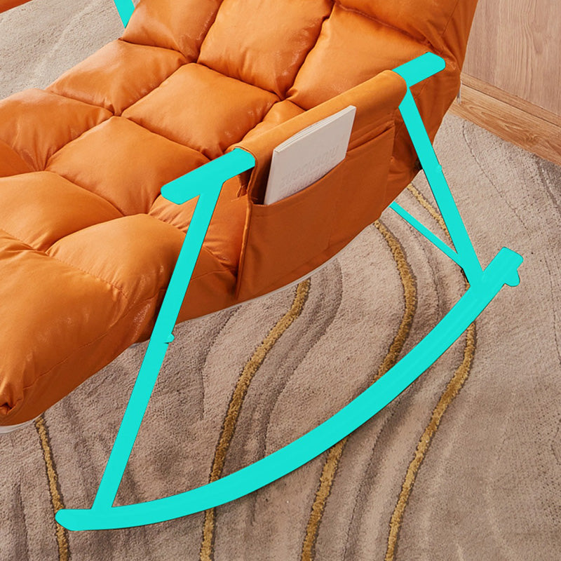 Contemporary Cushions Rocker Chair Metal Frame Spindle Rocker Chair for Living Room