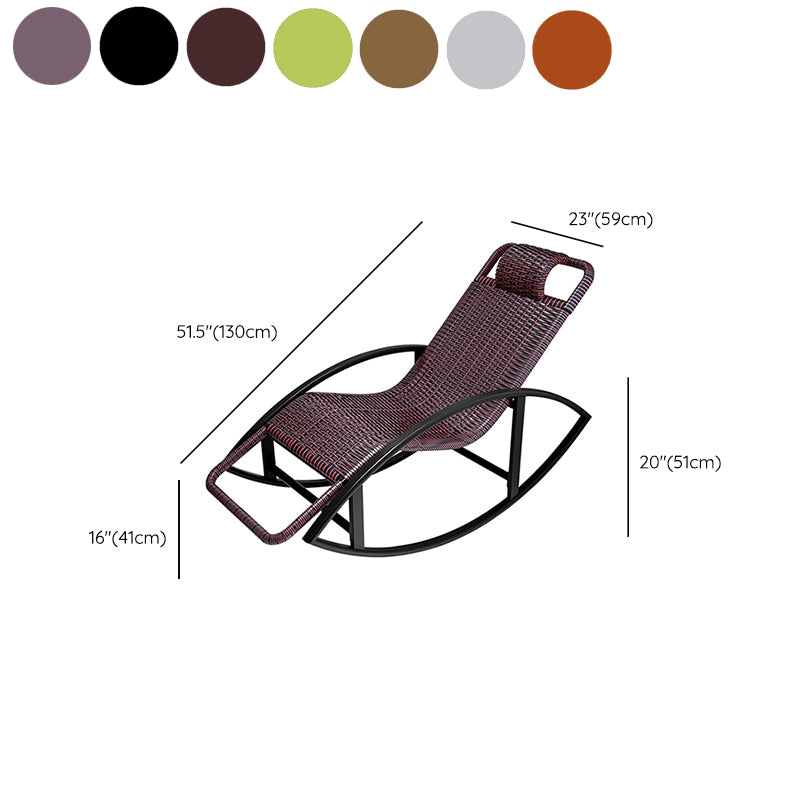 Creative Recliner Chair Wicker Outdoor Rocker Chair with Dark Legs