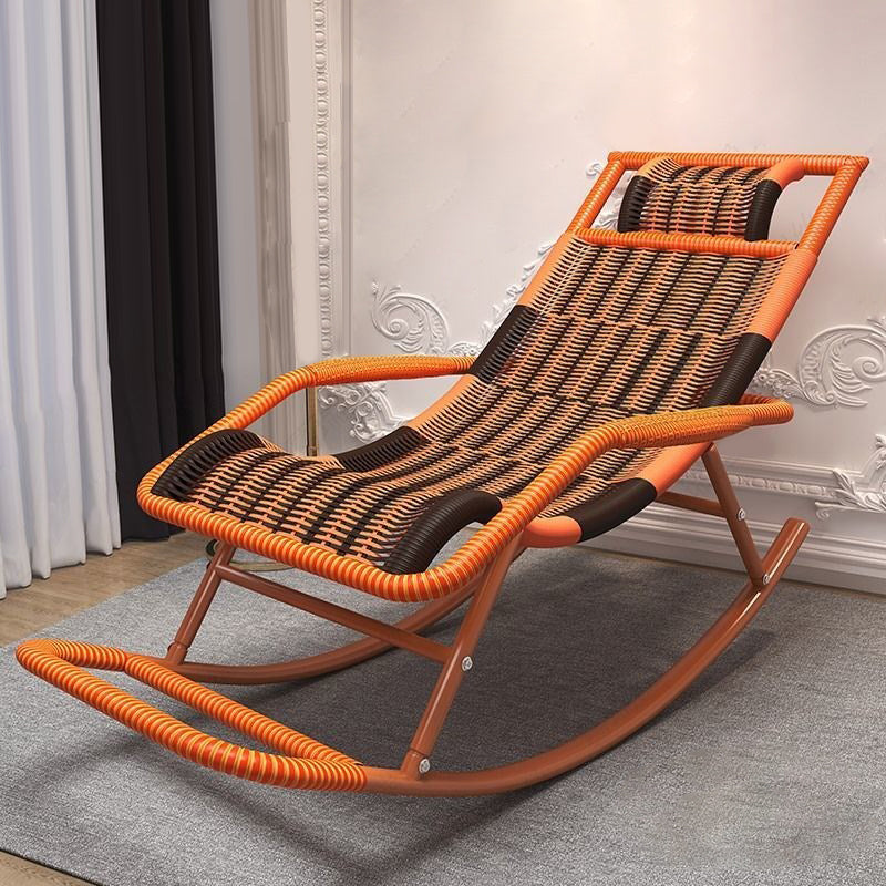 Contemporary Wicker Rocker Chair Woven Rope Rocking Chair for Living Room