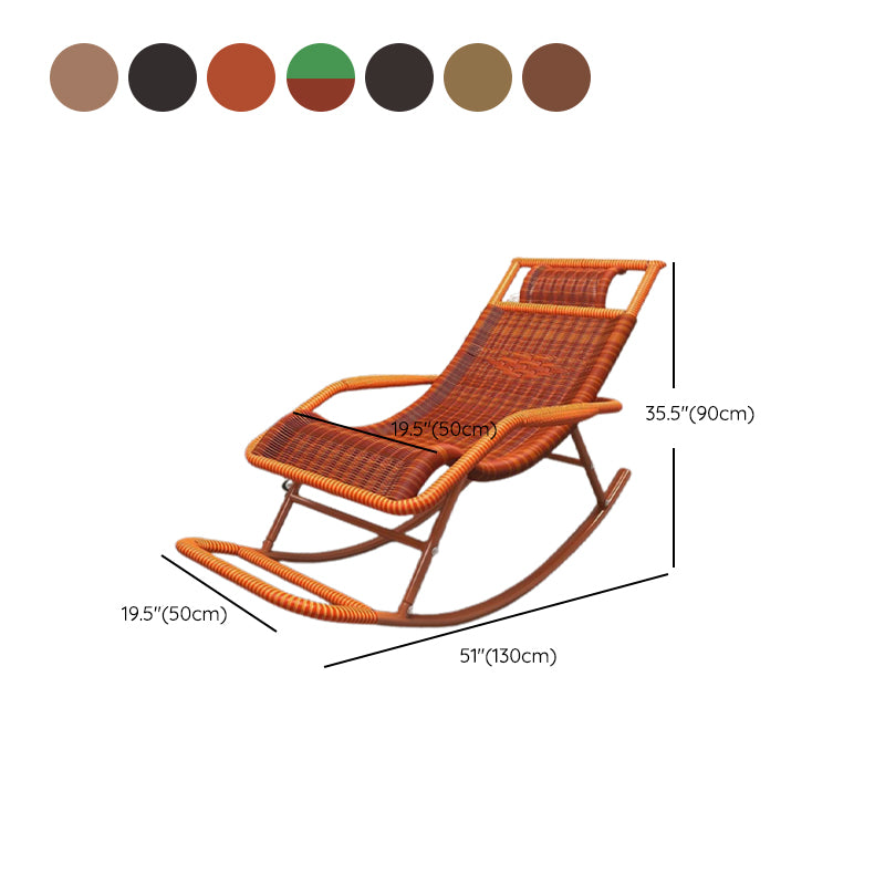 Contemporary Wicker Rocker Chair Woven Rope Rocking Chair for Living Room