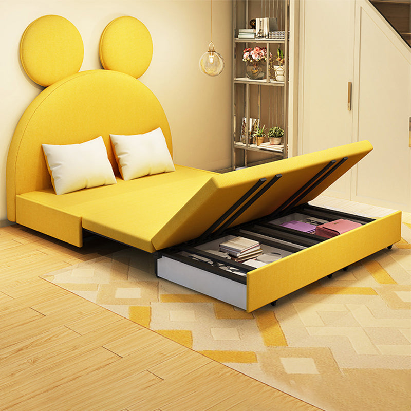 Metal Daybed with Mattress Contemporary Yellow Convertible Kids Bed