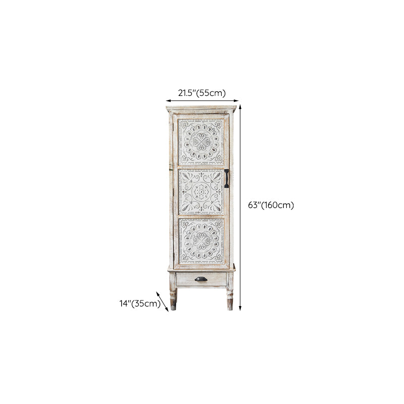 Industrial Wood Accent Cabinet White Accent Cabinet in Distressed Finish