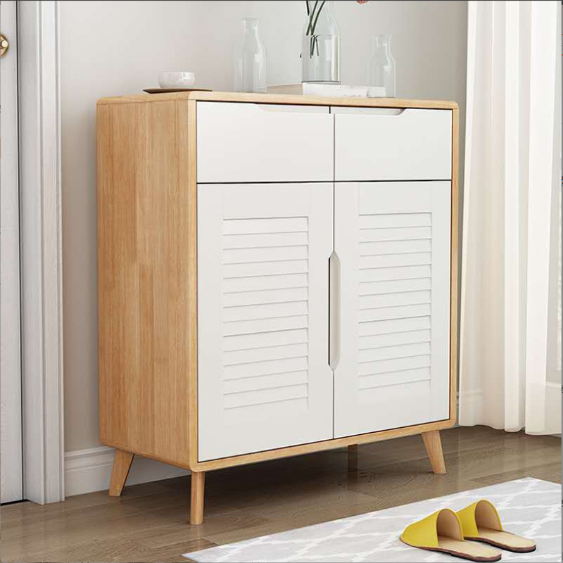 Contemporary Cabinet Rubberwood With Doors 2 - Drawer Rectangle Accent Cabinet