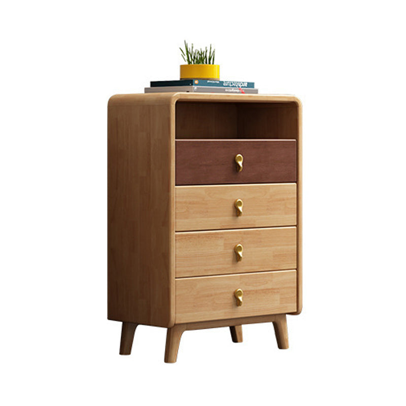 Contemporary Chest Solid Wood with Drawer Rectangle Squared Legs Accent Chest