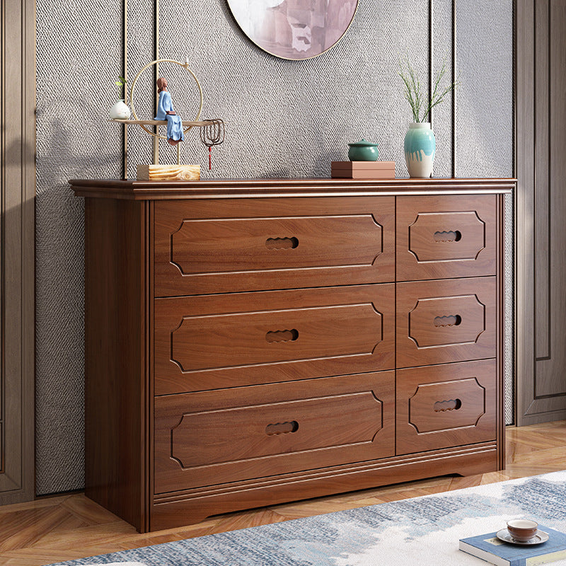 33.07" Tall Wood Accent Chest Mid-Century Modern 6 - Drawer Chest