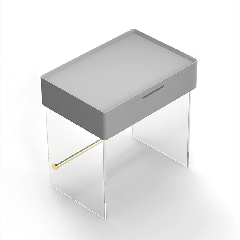 Scandinavian 15.74 " Wide Solid Color Wooden Top Acrylic Base Mirror Make-up Vanity