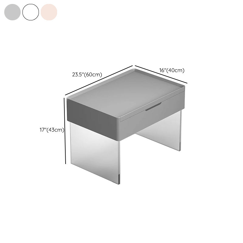 Scandinavian 15.74 " Wide Solid Color Wooden Top Acrylic Base Mirror Make-up Vanity