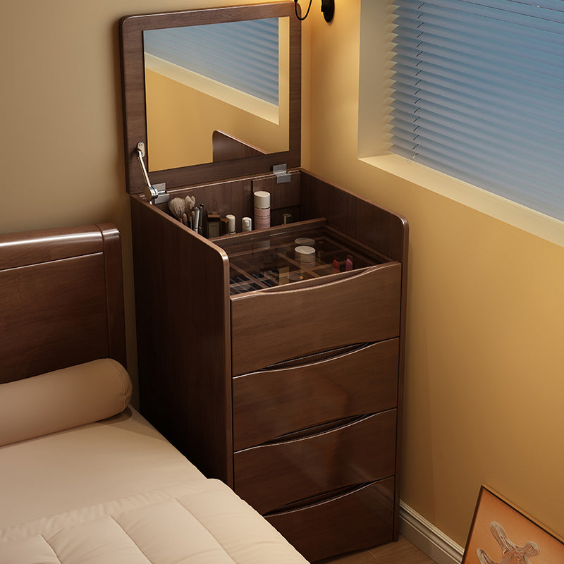 Modern 32.28" Height Solid Wood Dressing Table Mirror Make-up Vanity with 2 Drawer