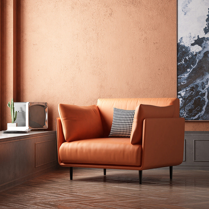 Mid-century Solid Color Armchair Basic Four Leg Accent Armchair