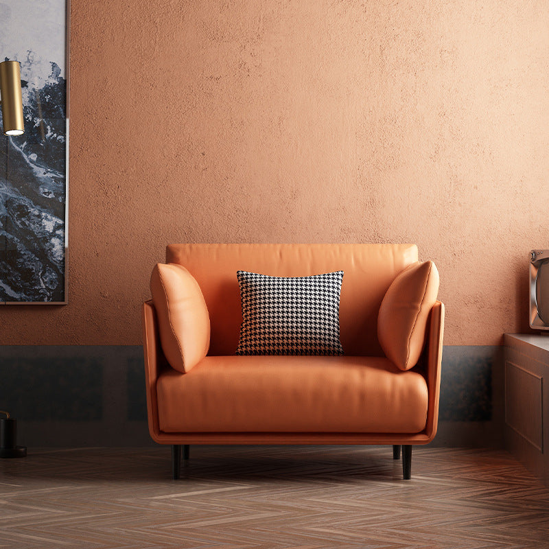 Mid-century Solid Color Armchair Basic Four Leg Accent Armchair