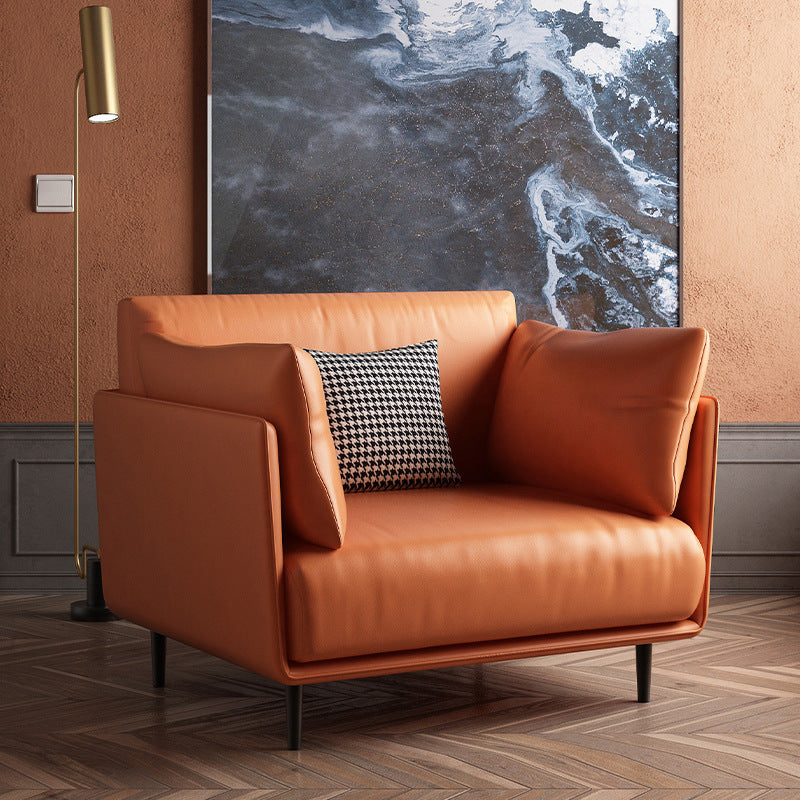 Mid-century Solid Color Armchair Basic Four Leg Accent Armchair