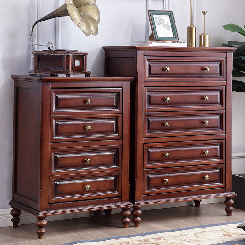 Mid Century Modern Brown Accent Chest Rubberwood 4/5/6 - Drawer Chest
