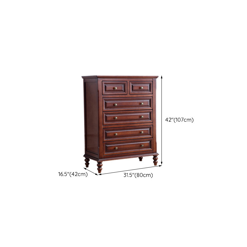 Mid Century Modern Brown Accent Chest Rubberwood 4/5/6 - Drawer Chest