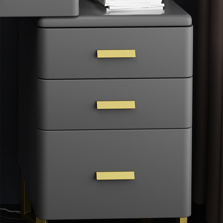 51.2" H Slate Vanity Makeup Desk with Storage Shelves and 5-Drawer