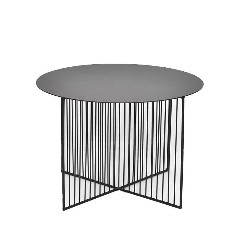 Mid Century Round Iron Coffee Cocktail Table Cross Legs Simple Coffee Table