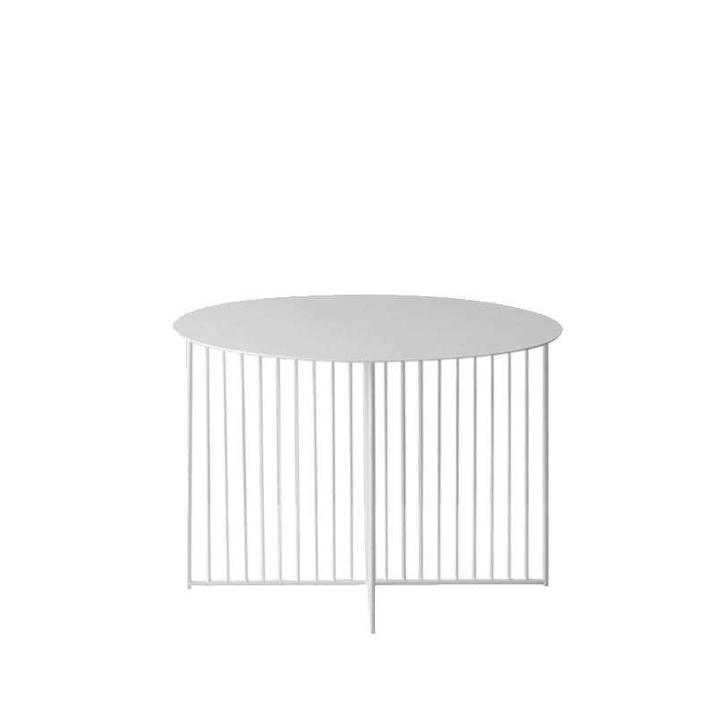 Mid Century Round Iron Coffee Cocktail Table Cross Legs Simple Coffee Table