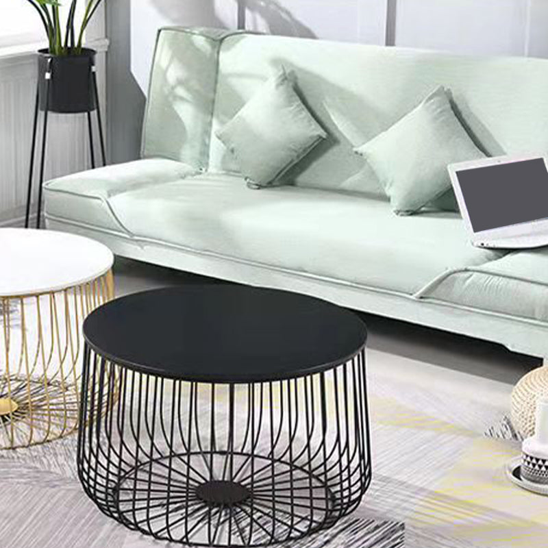 Iron Round Coffee or End Table Mid-Century Modern Frame Coffee Table