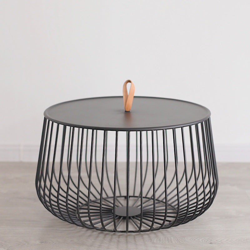Iron Round Coffee Table Mid-Century Modern Frame Coffee Cocktail Table