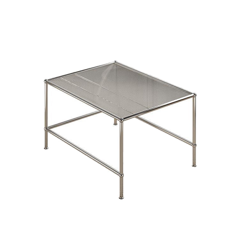 Modern 2 Nesting Glass Coffee Table Set Steel 4 Legs 1 - Drawer Cocktail Table