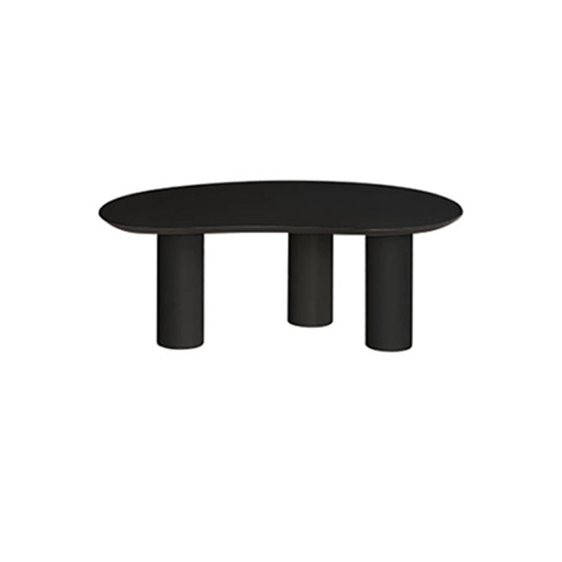 Scandinavian Wood & Metal Coffee Table Irregular Top 3 Legs Cocktail Table