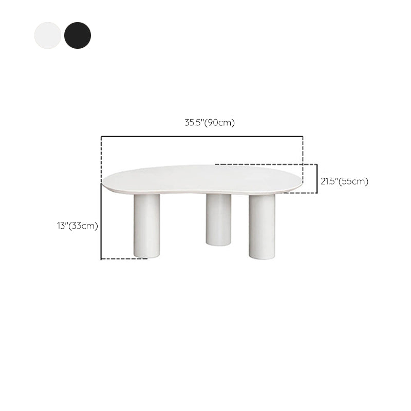 Scandinavian Wood & Metal Coffee Table Irregular Top 3 Legs Cocktail Table