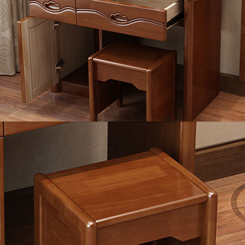 Traditional Makeup Table with 2 Drawers Vanity Tables with Mirror