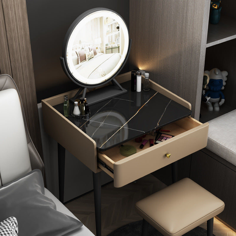 17.32" Wide Vanity Set Contemporary Stone Dressing Table with Drawer