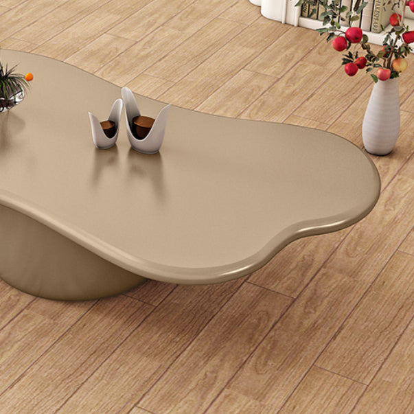 Scandinavian Free Form Coffee Table with Pedestal Base in Solid Wood